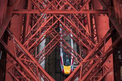 Azuma on Forth Rail Bridge from above