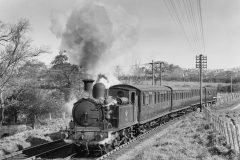 BR ex-LSWR O2 No.27 leaving Ryde, Isle of Wight